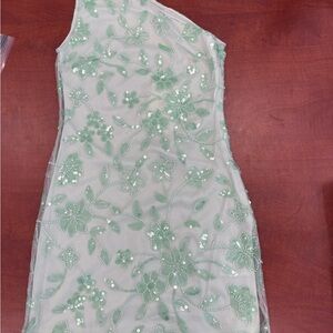 Peppermayo Mint Green Sequin Floral Dress for Girls